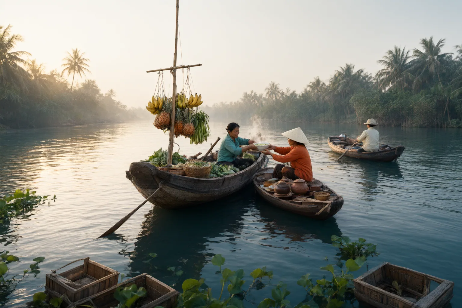 Original editorial hero image for Before You Go: What to Expect at an Early-Morning Floating Market in Southern Vietnam