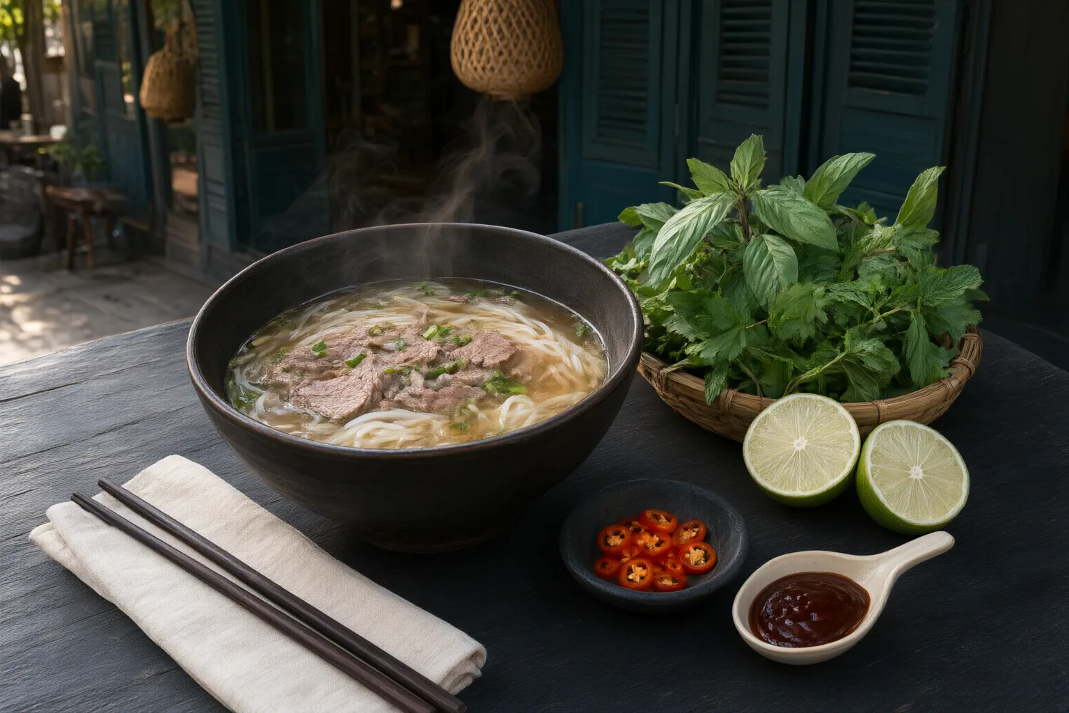 Original editorial hero image for How to Customize Vietnamese Noodle Soups with Herbs, Lime, Chili, and Condiments