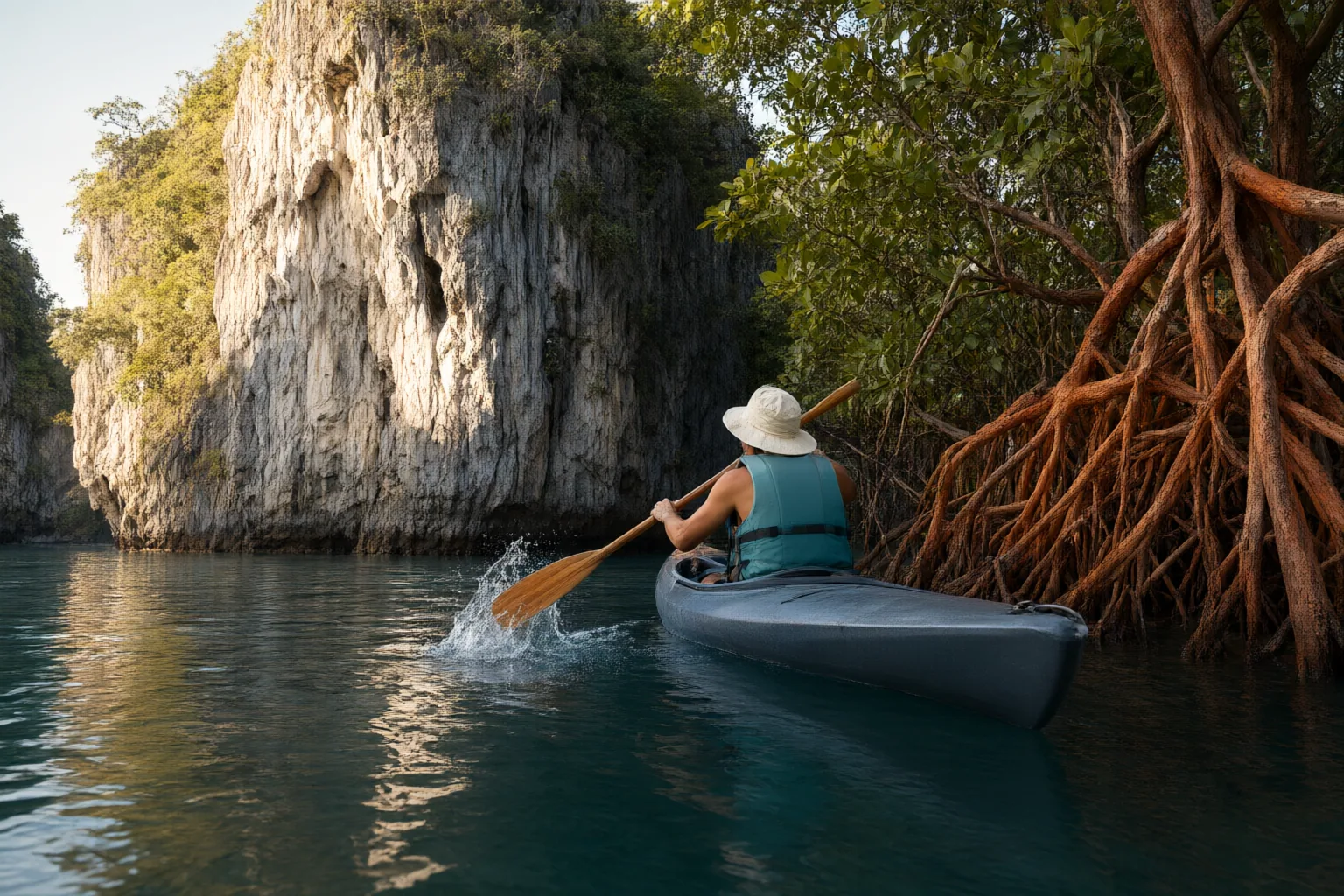 Editorial scene showing practical next steps for How to Evaluate a Guided Kayaking Trip in Vietnam’s Limestone or Mangrove Landscapes