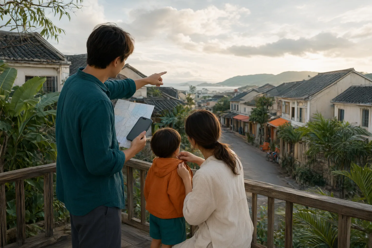 Editorial scene showing practical next steps for How to Use Vietnam Weather Forecasts When Planning a Family Trip